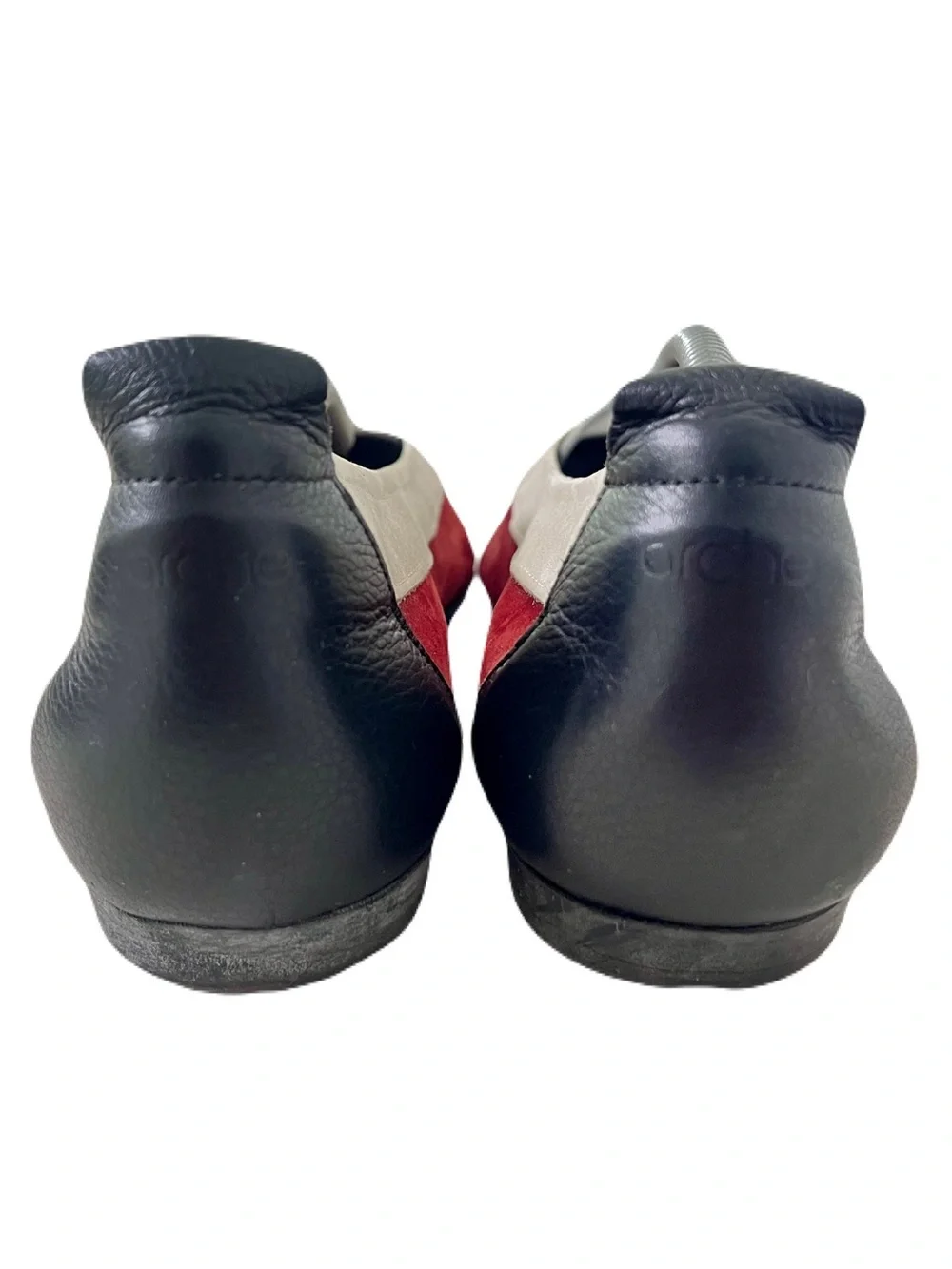 Arche Red, Grey and Black Colorblock Suede ‘Lambaa Ballerina’ Flats, Size 41